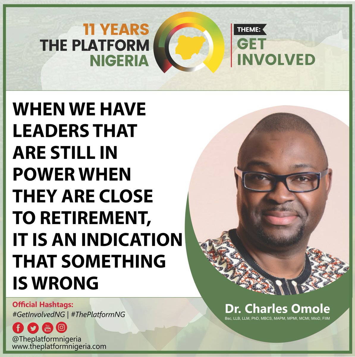 bukoladigital's tweet image. Dr. Charles Omole's quotes #ThePlatformNG today. 

#GetInvolvedNG