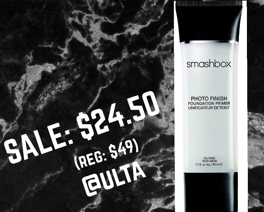 SMASHBOX PHOTO FINISH PRIMER 

SALE: $24.50      REG: $49

Steal found <a href="/ultabeauty/">Ulta Beauty</a>