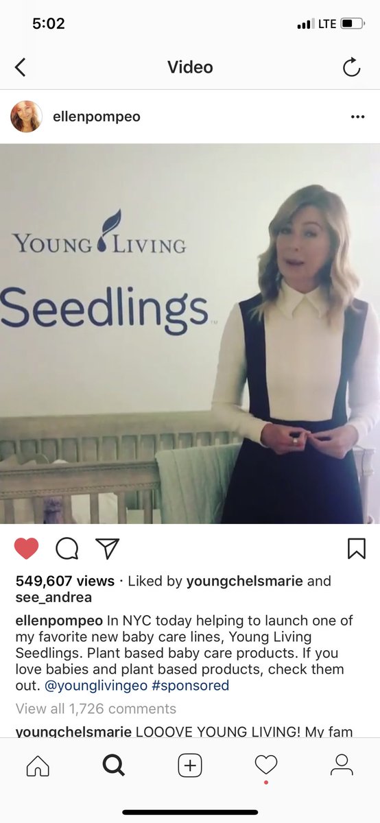 jaredsturner's tweet photo. Thanks @EllenPompeo for the support for the #YoungLiving #Seedlings product line for babies! https://t.co/47LZbAyzK8