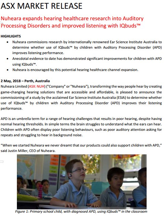 Retrobyte13's tweet photo. #ASX $NUH @Nuheara partnering with #ESIA https://t.co/r1ZSO4m9Od on #hearinghealth research with children who have #APD #auditoryprocessingdisorder #IQBuds #hearingintelligence https://t.co/mqkcKh5C01