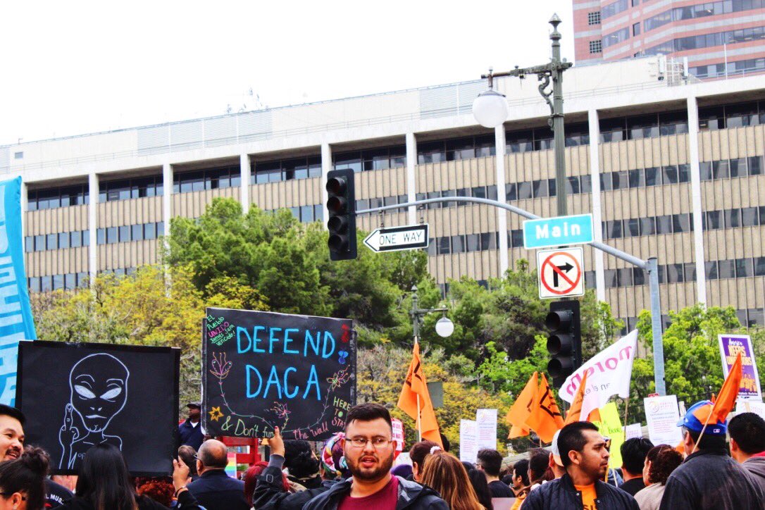 HerbJWesson's tweet photo. This is what hope looks like — Angelenos of all ages, occupations and backgrounds marching shoulder to shoulder for a brighter future. Keep fighting this good fight. #MayDay #FightBackLA https://t.co/R1Z44feubI