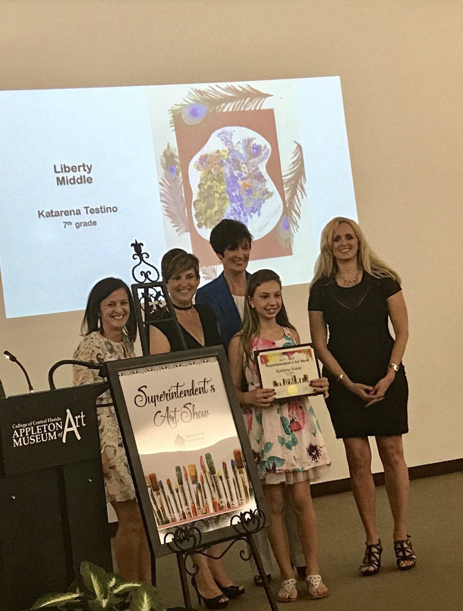 LMSLibertyPride's tweet photo. So proud of Keterena and Ms. Harac at the Superintendent’s Art Show tonight! #teachlms https://t.co/r4feDAzVbF