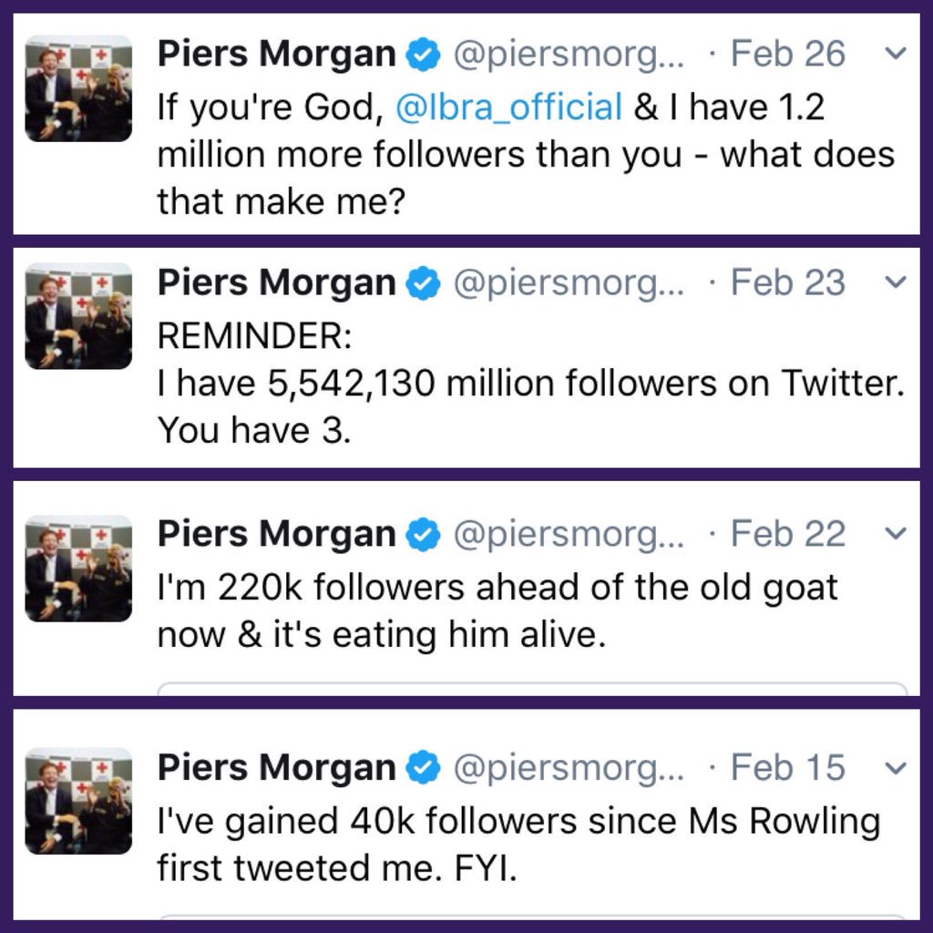 Jeff B Who On Earth Is This Guy Pa Twitter He Gained Me A Thousand New Followers In One Night Merely Because Everyone Hates Piers Morgan And Enjoyed Watching A Nobody Own