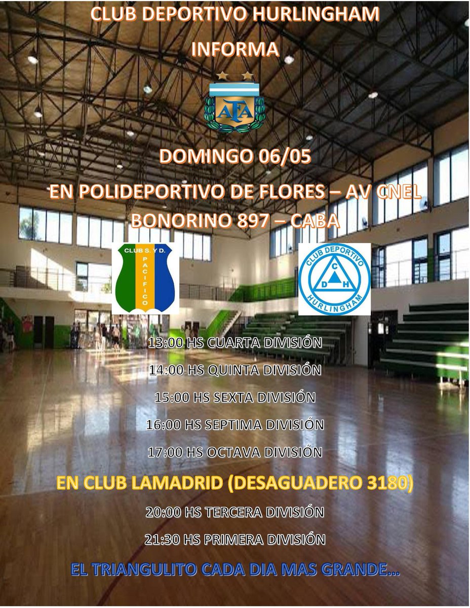 DepHurfutsal's tweet photo. Se viene la 6ta fecha!
Hurlingham visitará a Pacífico 

Los esperamos a todos !!!

EL TRIANGULITO CADA DÍA MAS GRANDE... https://t.co/2a3Foji0kY