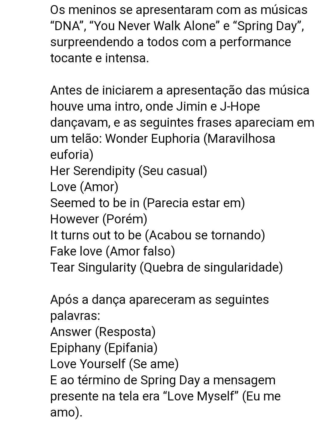 Tradução das músicas do Love Yourself: Answer / X