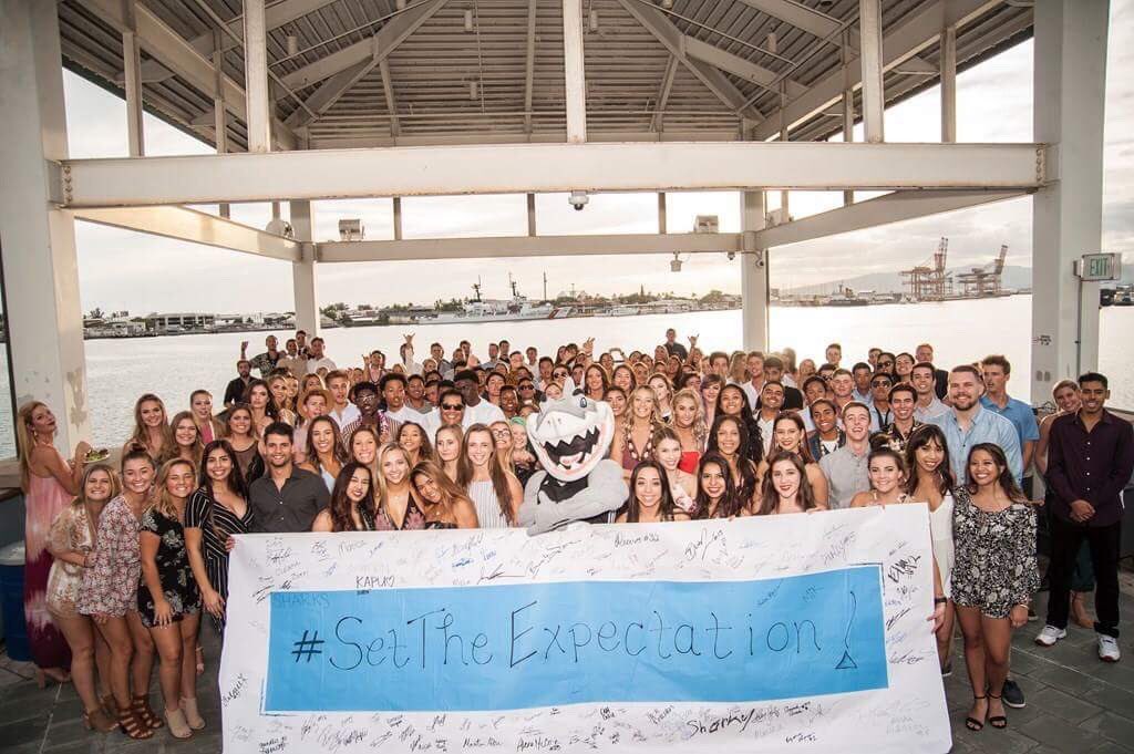 hpusaac's tweet photo. This Fall @brendatracy24 spoke at HPU to spread awareness about sexual assault. On Sunday, student-athletes signed the pledge to #settheexpectation Thank you for sharing your story! #gothedistance https://t.co/FFEK3fURXE