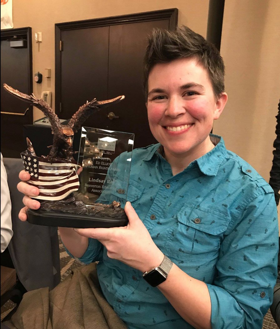 oea_hcrc's tweet photo. Congrats to Human and Civil Rights Committee Chair Lindsay Ray for winning the Ed Elliott Human Rights Award this weekend at OEA RA!

Do you know someone who is doing great social justice work? Please let us know! https://t.co/HZ0A9jLdxi