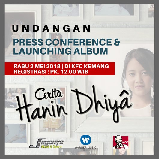 Bakal ada di #Wednesday hari ke-2 di bulan Mei 2018 ini?

Yang pasti, bakal ada Pres Conference HANIN DHIYA di KFC
