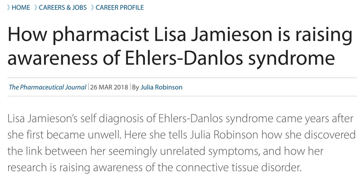 LoveInYourTummy's tweet photo. From Pharmacist to Patient to Researcher - How Pharmacist Lisa Jamieson is raising awareness of Ehlers-Danlos syndrome #EhlersDanlos #EhlersDanlosSyndrome #StandUp4EDS #EhlersDanlosAwarenessMonth https://t.co/XqqpzxsIx1 https://t.co/3oqnz6ONmY
