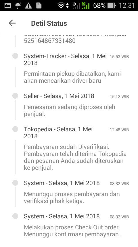 JuveBoy02's tweet photo. @TokopediaCare Pengiriman terkendala karena tidak ada driver yang melakukan pick up https://t.co/vHgdsLr7IJ