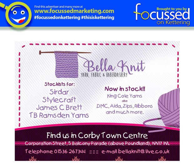 Focussedmag's tweet photo. Bella Knit has everything you need for your fabrics and soft crafts #barbwiredesign #focussedonkettering #ETW18 #northamptonshire https://t.co/X4oaHrUB0M