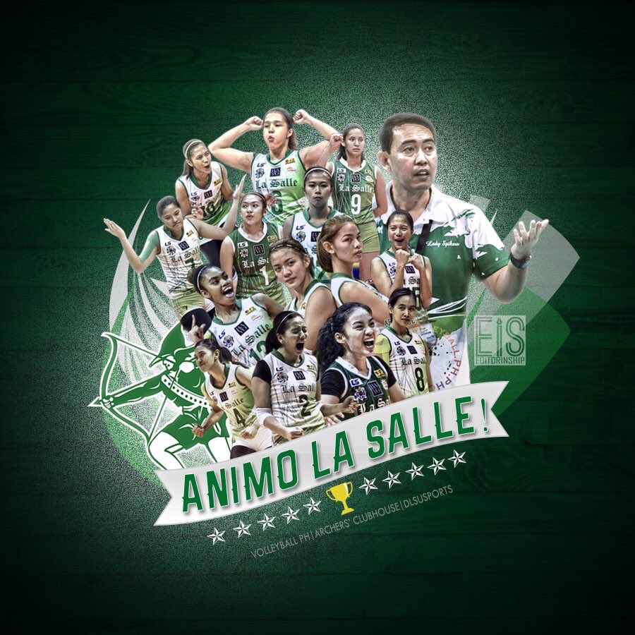 alamatsvball's tweet photo. Let's get that 11th Championship Lady Spikers! Just give your best & play happily, He will guide you. The DLSU community will be one with you in this fight! ANIMO!
#RefuseDefeatDLSU
(ctto @EditorInShip ๐) https://t.co/bnMWadMHui