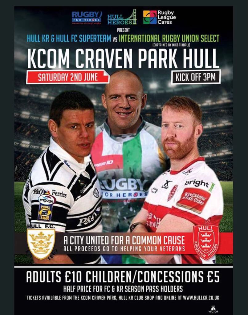 Rugbyforheroes's tweet photo. 1 month till our big match vs a combined @hullkrofficial @hullfcofficial superteam in partnership with @hull4heroes @principleserv Get your tickets today at https://t.co/Uk5rscN7un https://t.co/oce6RYiQnc