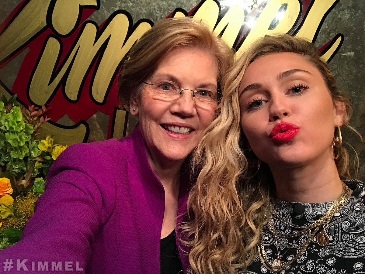 Tonight we’ll decide which one of these two gets the 2020 Democratic nomination for president! @ElizabethForMA <a href="/MileyCyrus/">Miley Cyrus</a>