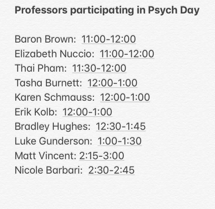 psychclub17's tweet photo. Overwhelmed by the semester? Want a stress reliever?☀️Come join us tomorrow for food🍕 & fun at our 2nd annual Psych Day‼️ There will be games, psychology research presented🧠, & our famous Pie-a-Professor🥧‼️ Stop by & enjoy the fun🎉 #chaffeycollege #psychday #psychology https://t.co/H5nV4Wimb2