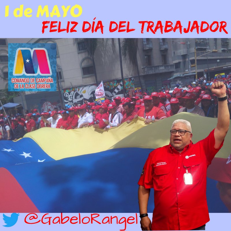 gabelorangel's tweet photo. Hoy #01May Nuestro equipo @sutpmcu Felicita a toda nuestra clase obrera en su día #TrabajadoresPorLaProsperidad con mucha alegría celebramos y le damos todo el respaldo a nuestro camarada presidente obrero @NicolasMaduro @MQuevedoF @pdvsawillrangel @PDVSA @FUTPV @gerdul https://t.co/fi5xEFzqrs