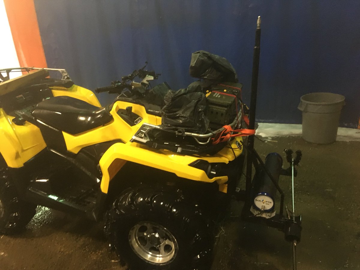 MitchellBlyth's tweet photo. SoilOptix mapping N of Edmonton in clubroot area. That’s the third bath for the quad in 24 hrs, and now I need one too. Maybe when I get to Camrose. https://t.co/3J7qQ8YAUX