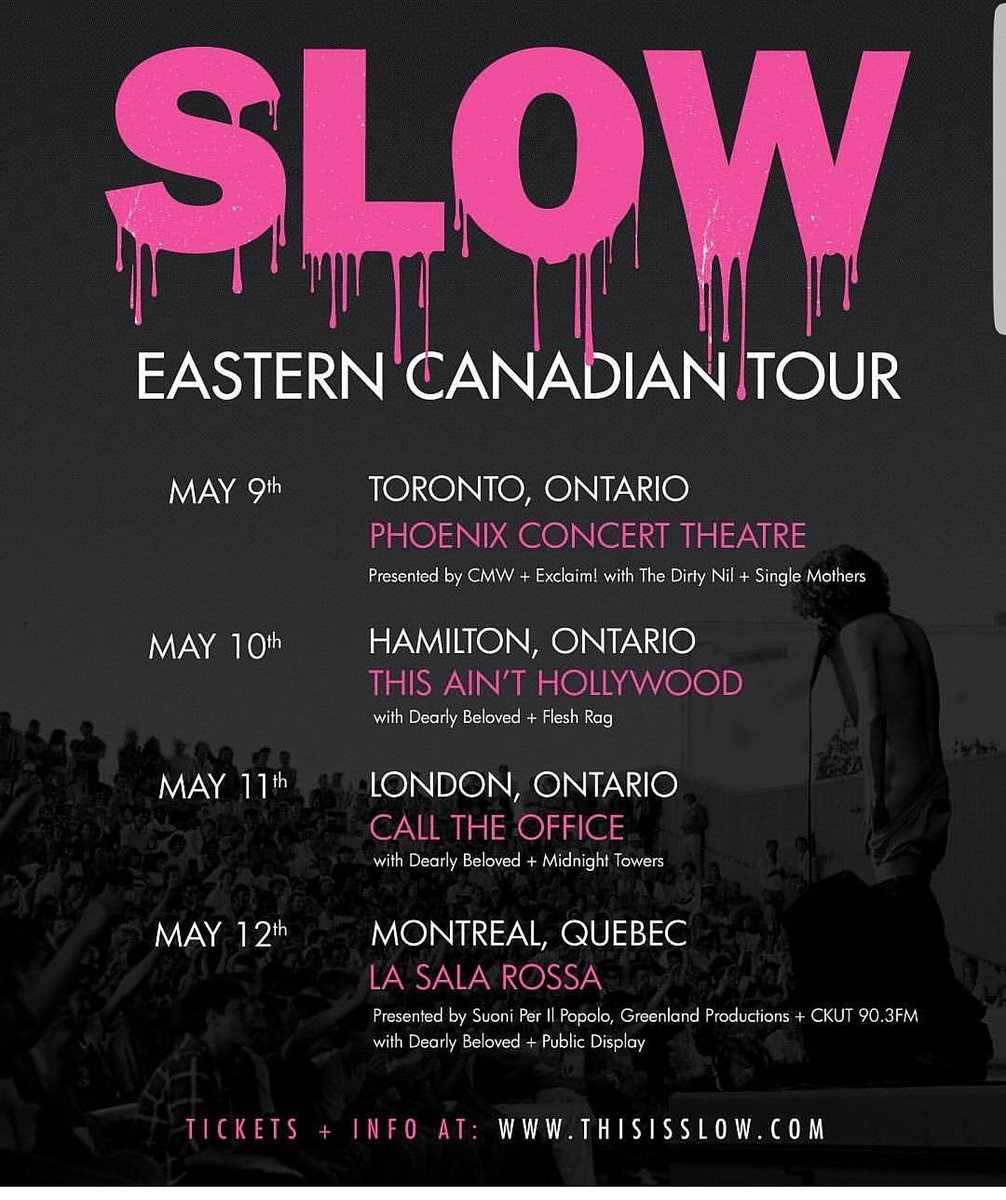 Hey London! 10 days! The return of SLOW and to a lesser extent, MIDNIGHT TOWERS with our new singer. We've added a Tony.