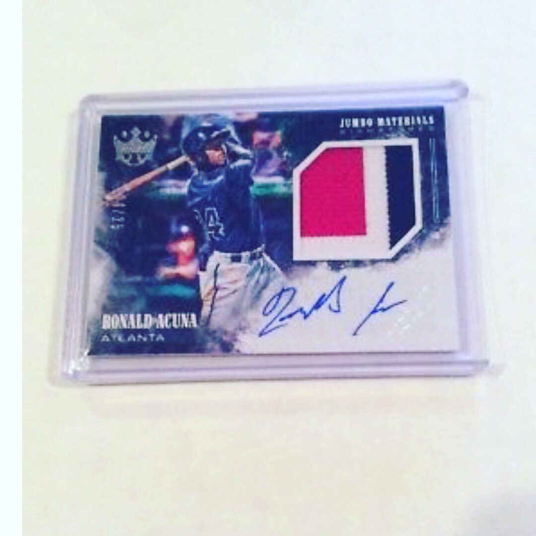averagejoecards's tweet image. 2018 Diamond Kings 3 Color Patch Auto 4/25 Ronald Acuna - Braves #ronaldacuna #diamondkings #patchauto #braves #baseball #baseballcard #sportsmemorabilia