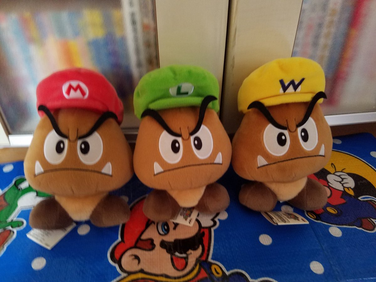 タンジェント Mario Collector スーパーマリオ64dsのプライズ品 クリボーのぬいぐるみ三種類を入手 キノコ2種は持っているのでこれでコンプリートです タンジェント Mario Collector スーパーマリオ64dsのプライズ品 クリボーのぬいぐるみ三種類を入手 キノコ2種は持っているのでこれでコンプリートです