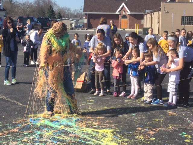 StMaryRockwood's tweet photo. Today those who accepted Mrs. Furtah’s reading month challenge and met their goal got to “decorate” her with silly string today!
#SMRRockets #Readingmonth https://t.co/Sa1G1Gn7a8