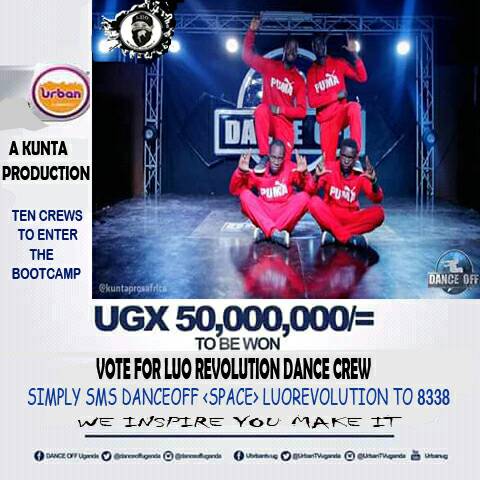 Luorevolution68's tweet photo. Last day of voting, show us some love. Type DANCEOFF space luorevolution send to 8338 #DanceOFFUG #luorevolution #dancers @UrbanTVUganda @Uncle_WalterUg https://t.co/IgVdAuBapX