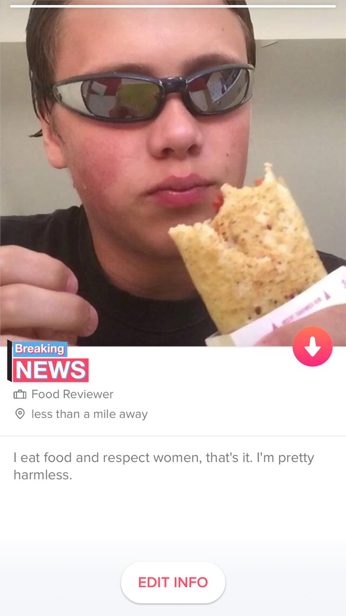 REALGreasyGreg's tweet photo. Just got a tinder. Wish me luck, fellow food lovers. https://t.co/bbNLtrbCIh