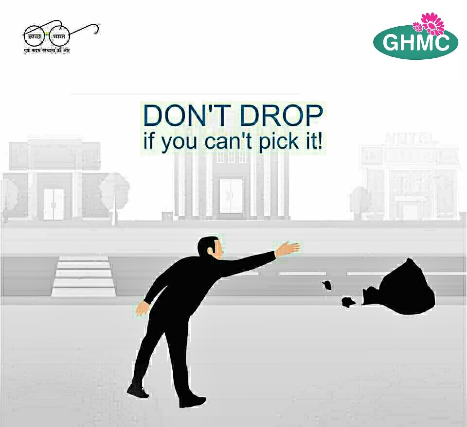 To Achieve the status of "Garbage Free City" We have to take our city ahead towards #SwachhHyderabad 
Be responsible for your own Garbage 🚮
#Lets_Transform_Ourself_to_Transform_OurCity 
Love ❤Life Improve 💪 Health 
#ManaNagaram 
#GHMC #Hyderabad 
#MyCleanIndia