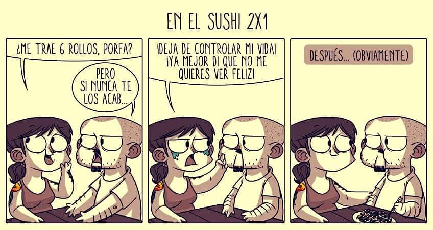En el sushi...