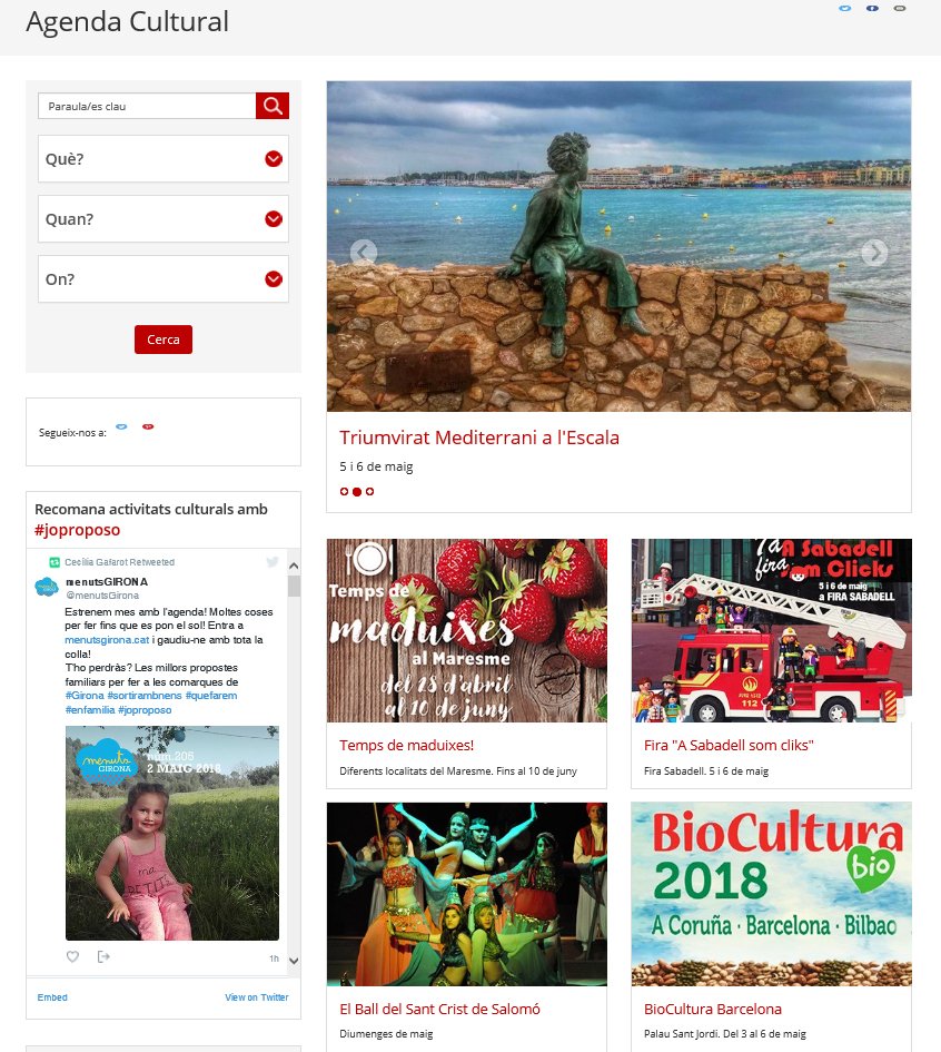 El maig arriba farcit de propostes culturals! Informa't i tria amb l'Agenda Cultural agenda.cultura.gencat.cat
#ClicksSBD2018 #TitellesLleida #TriumviratMediterrani #MACEmpúries #BallSantCrist #Salomó #TempsdeMaduixes #Maresme #Posatlagorra <a href="/ciutatbalaguer/">Paeria de Balaguer</a> #ambnens #capdesetmana🌻