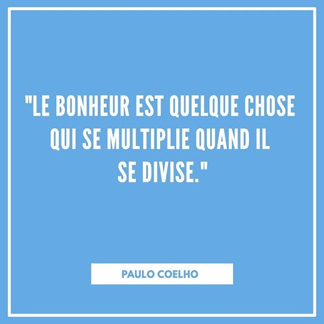 LearnFrenchGE's tweet photo. #FrenchQuote of the Week : "Le bonheur est quelque chose qui se multiplie quand il se divise."
"Happiness is something that multiplies when it is divided."
- Paulo Coelho
.
❤ if you agree and mention friends who might like this quote!
.
#TalkinFrench #SpeakFrench #LearnFrenc… https://t.co/UHqgx808l7