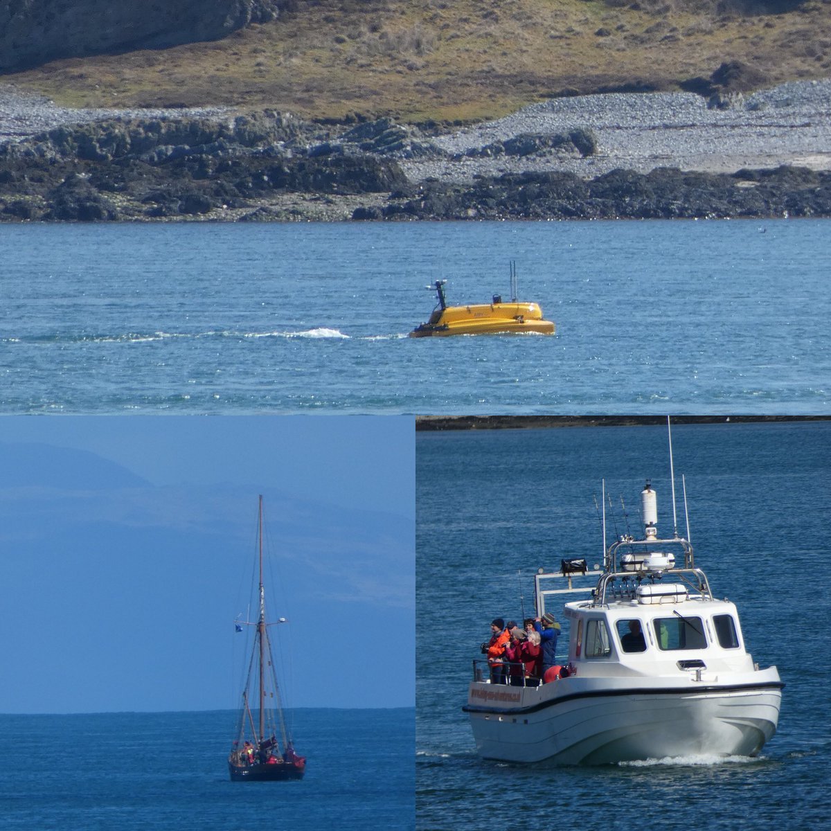 davidjbrodie's tweet photo. Water-borne traffic from Friday at @Bunnahabhain #sailboatwithnosails #sightseers #UFOs #unidentifiedfloatingobject https://t.co/N5Ijj9K4rQ