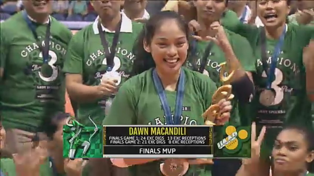 Lckymeee's tweet photo. THE BEST INDIVIDUAL AWARD ๐
FINALS MVP ๐ฑ๐๐ช๐
ONE OF ASIA'S FINEST, DAWN NICOLE MACANDILI ๐๐๐
#RepeatTheFeatDLSU
#RepeatThe3peat
#RefuseDefeatDLSU
#UAAPSeason80Volleyball https://t.co/SCsaHwGk3u