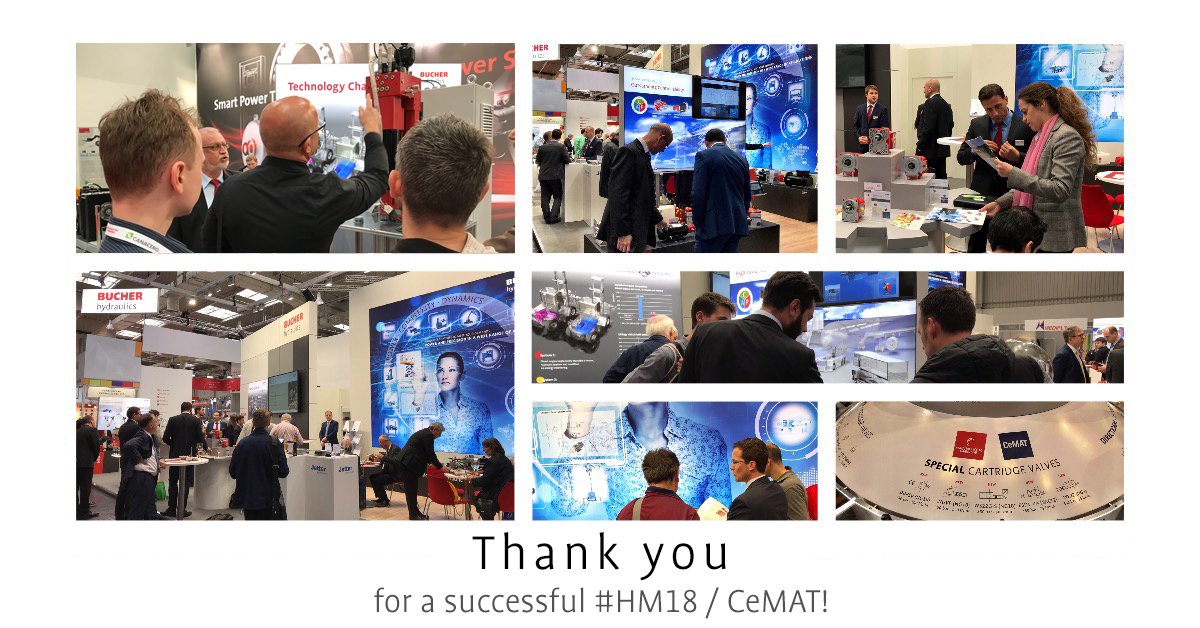 bucherhyd's tweet image. A big thank you to all our customers, old and new, for the interest you have demonstrated in our products and services at #HM18 / #CeMAT18!