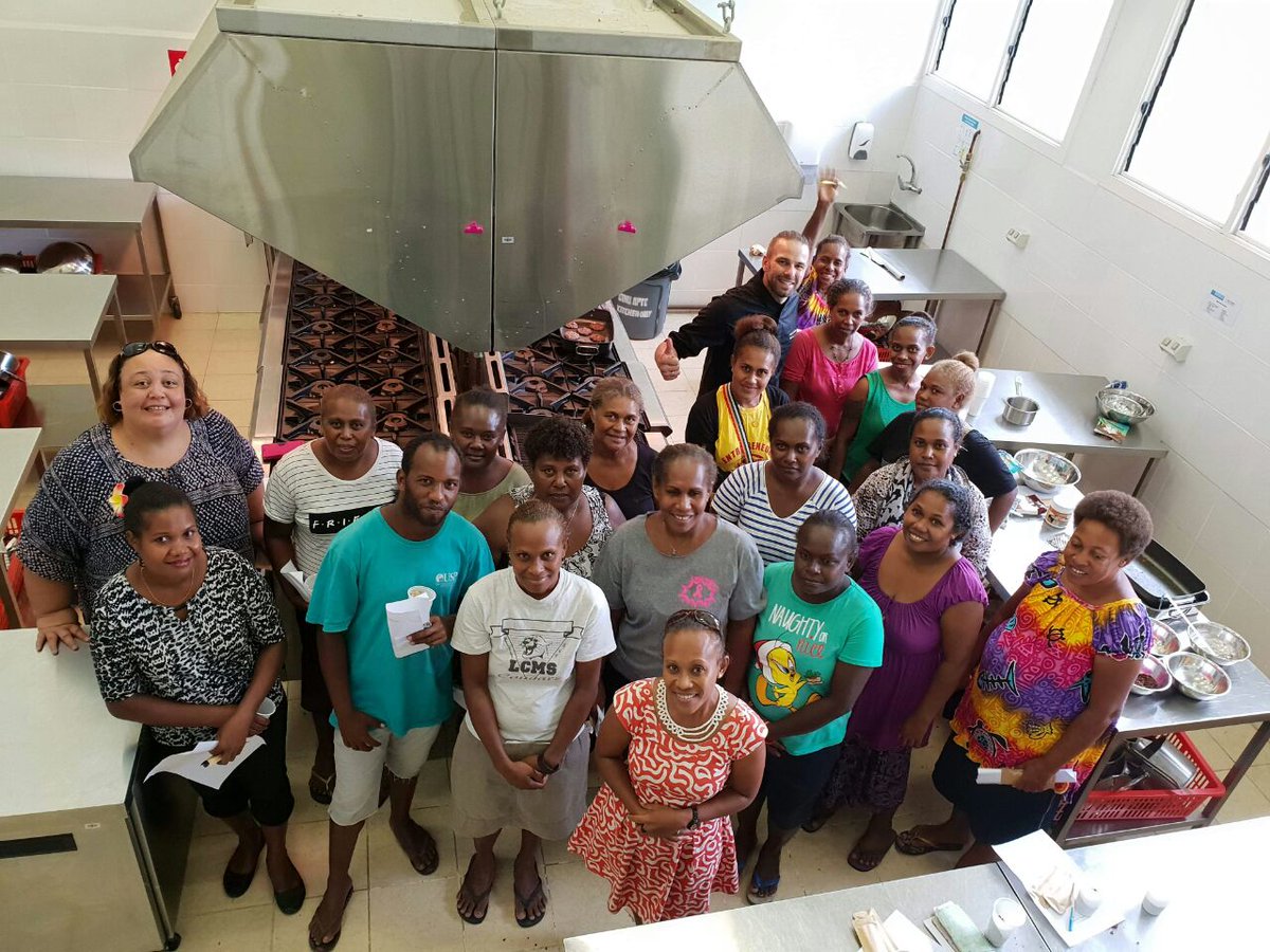 Gianlucabrasil's tweet photo. #solchoc adding value to cocoa production in Solomon Islands through Haute Cuisine classes at SINU with local cocoa ingredients for tourism students market vendors and local entrepreneurs https://t.co/cjvFM8sauH