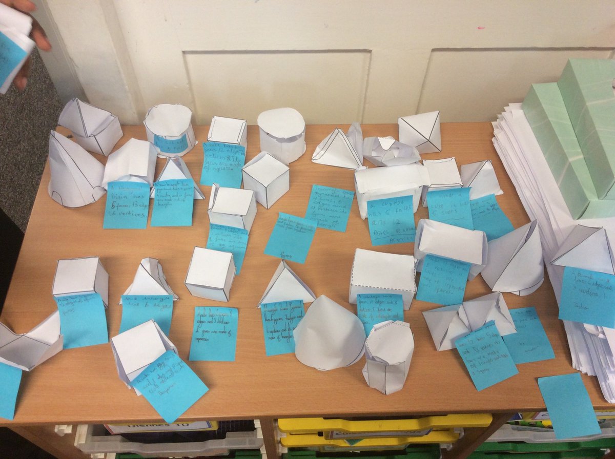 KenderWilson's tweet photo. In maths, we have been discussing, exploring and creating nets of 3D shapes. https://t.co/NUG3l9xye9