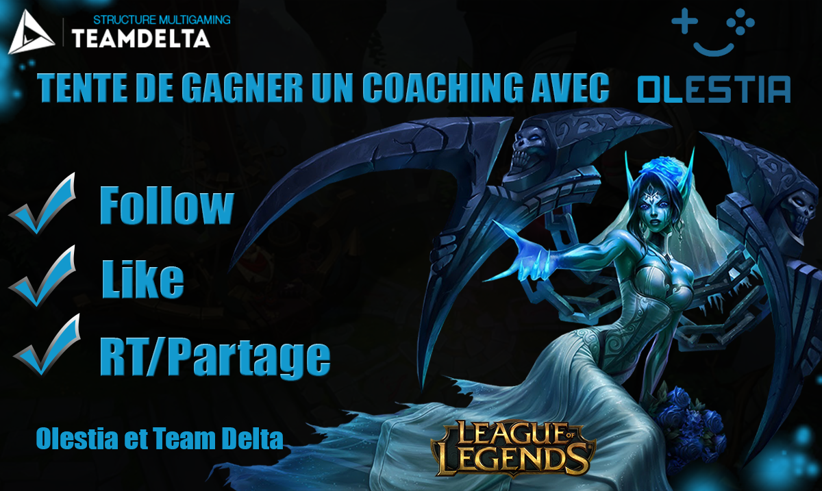 TeamDeltaFR's tweet photo. 🍀🎮🎁 GIVEAWAY 🎁🎮🍀
Tirage au sort le 15 Mai. 
Tente ta chance et remporte un cours de coaching sur League of Legends avec @OLESTIA_FR RT et FOLLOW
https://t.co/ibxgliIC8w
Bonne chance à vous tous 🤞
#coaching #LeagueOfLegends #giveaway #learnonleague #Olestia https://t.co/DWtMJWyywC