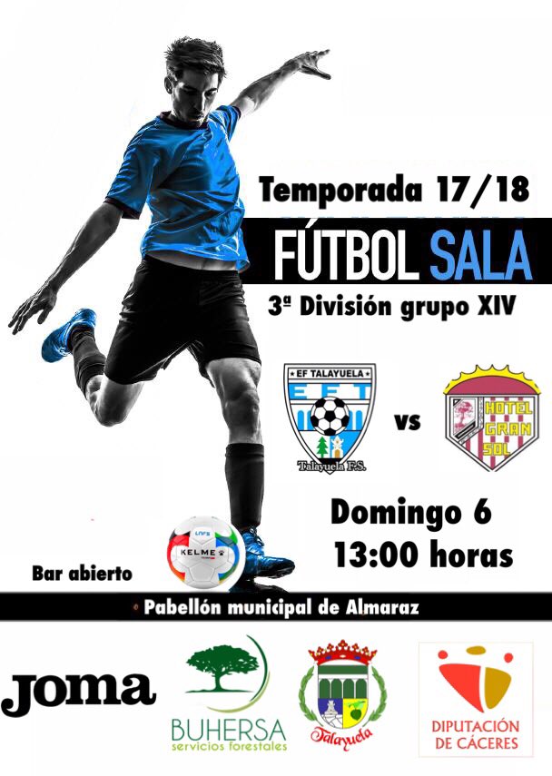 OFICIAL | 

Este Domingo volvemos a competir. 
(Partido aplazado)
<a href="/talayuelafs/">Buhersa Talayuela FS</a> vs <a href="/HOTELGRANSOLFS/">A.D HOTEL GRAN SOL</a> 
Domingo 6 de Mayo a las 13:00 horas.