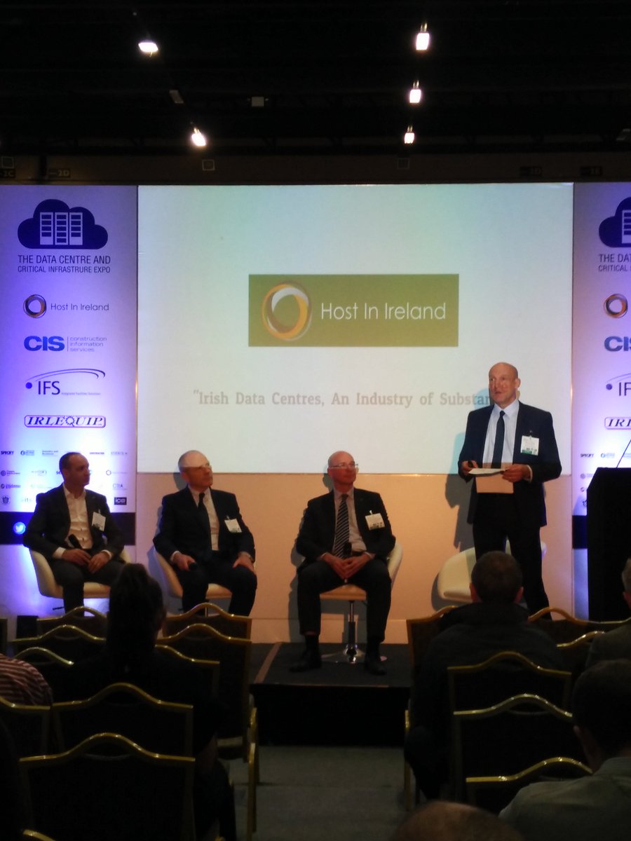 ConstructSummit's tweet photo. Welcome back after the break to the #datacentre18 stage with @hostinireland panel on "Opportunities / Challenges Dealing with Hyperscales" #Rebuild18 #constructireland https://t.co/LxOoQGouxe