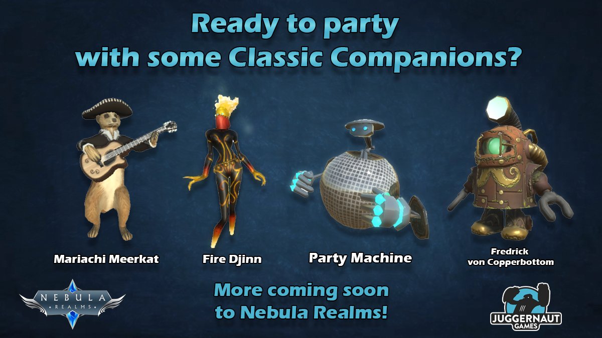 Juggernaut_News's tweet image. We're working on bringing all of our Classic Companions to @NebulaRealms! Over 40 companions are under construction now - who do you want to see make a comeback? 😄