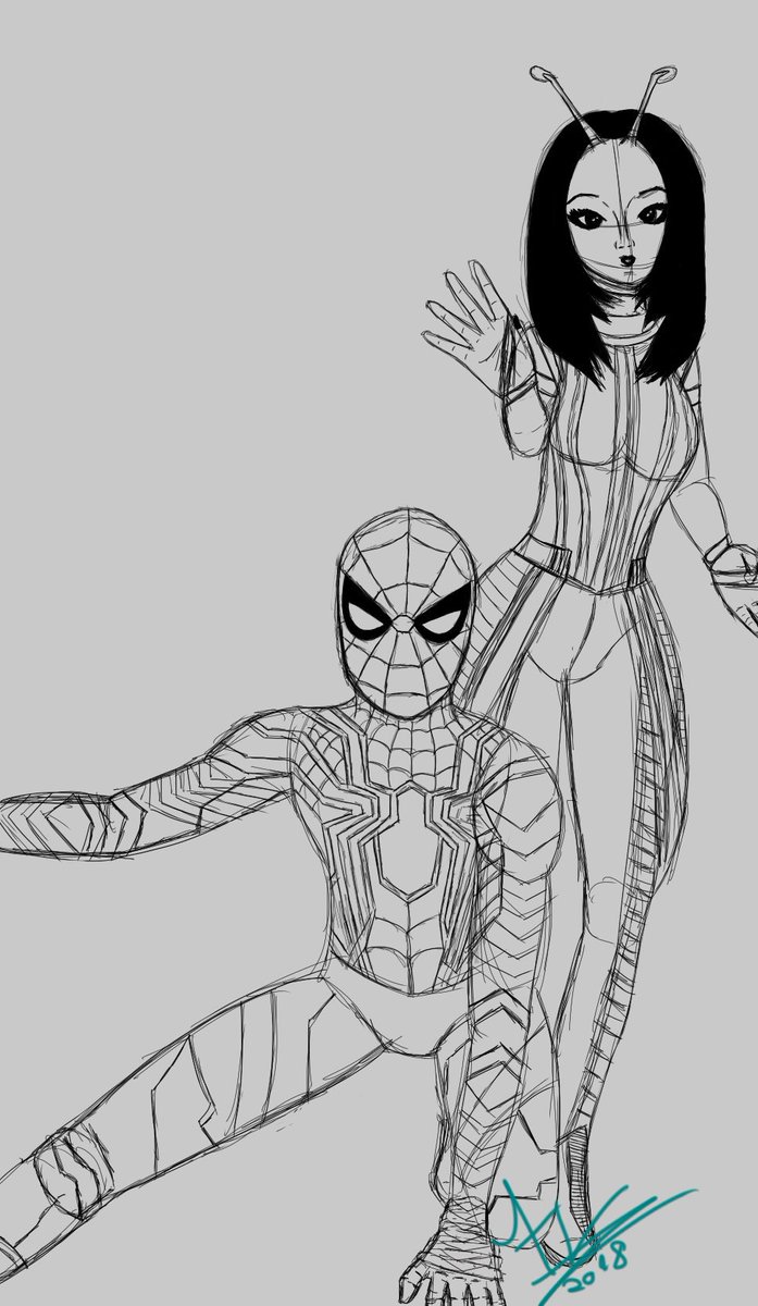 Feh Chan On Twitter Hi Guys I Recently Watched The Movie Avengers Infinity War And I Loved The Movie This Is A Sketch I Made Of Mantis And Spider Man Infinitywar Mantis Spiderman Sketch
