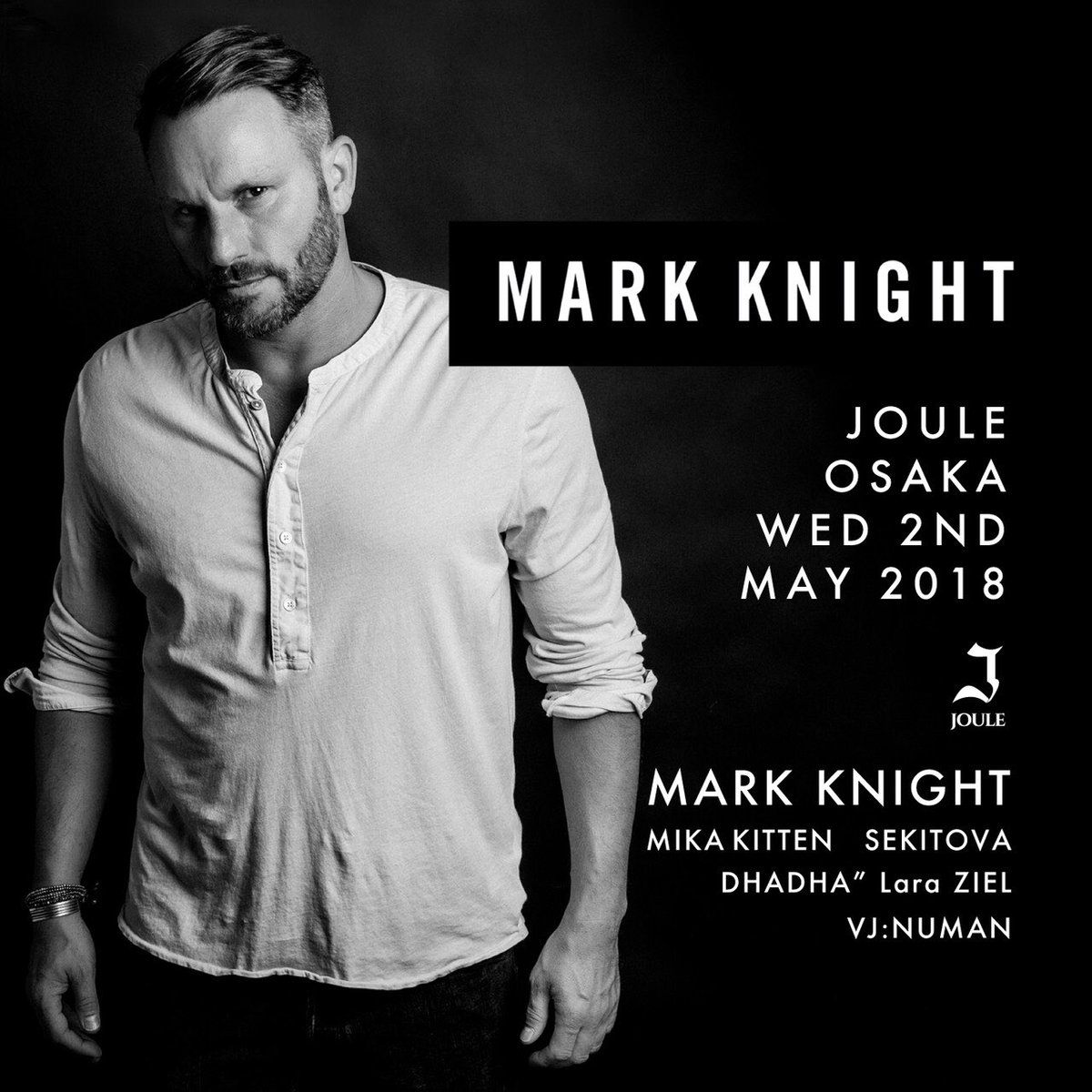 club_joule's tweet photo. Mark Kinght無事に到着❗️
約2年ぶりにジュールへ❗️
今夜開催❗️
MARK KNIGHT

OPEN：22:00

DOOR：3000
ADV：2000
 
MARK KNIGHT
MIKA KITTEN / SEKITOVA
DHADHA” /  Lara /  ZIEL

VJ : NUMAN https://t.co/wrivMM2OZ1