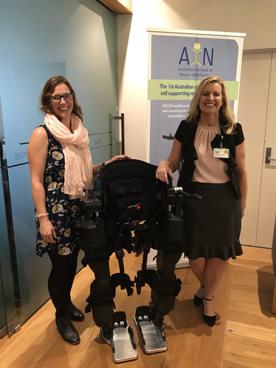 HMRIAustralia's tweet photo. Oh look! Itโs HELLEN. The first Australian-owned self-supporting rehabilitation robot. Thanks @ain_rehab for supporting #strokerehab #HMRIstroke https://t.co/07rzi0YklE
