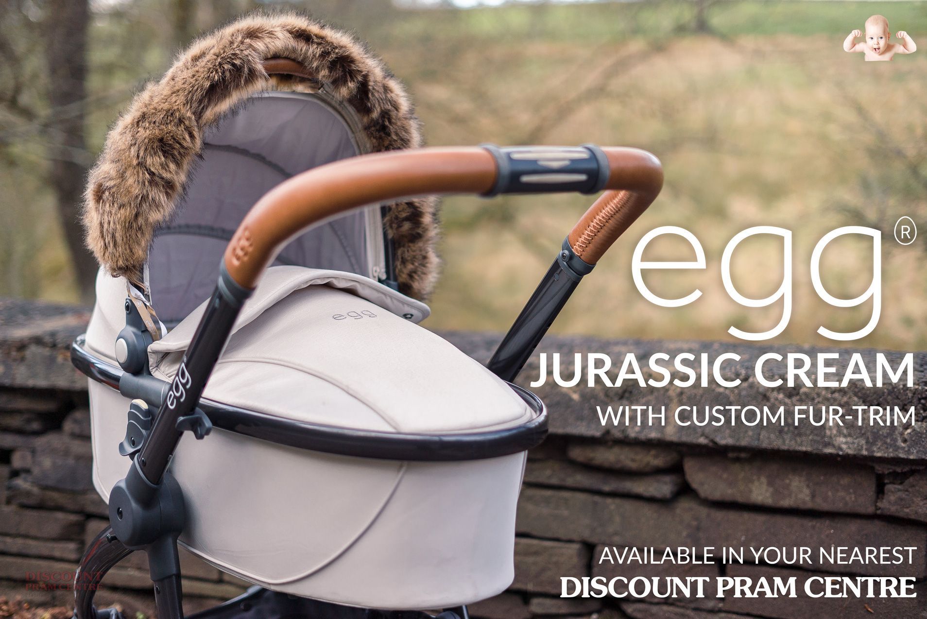 egg pram fur trim