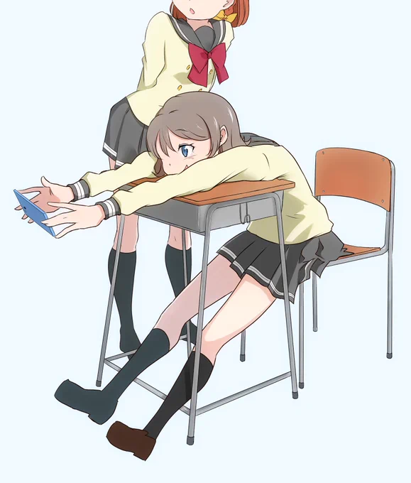 曜「新規SR千歌ちゃんも相変わらず可愛いであります!ほぉああああああ」千歌「何見てるの曜ちゃん?」#lovelive_sunshine#渡辺曜#高海千歌#ようちか安心委員会 