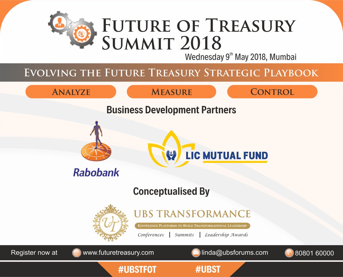 UBSTconferences's tweet photo. We welcome Business Development Partners @Rabobank &amp; @licmutual for Future of Treasury Summit 2018. Register on https://t.co/7ZDydxUFqv
#treasurymanagement #treasuryoperations #Digitaltreasury #Bankingrelations #corporateinvestment #corporatetreasury #Digitalwallet #UBST #UBSTFOT https://t.co/UCTAtbqvIw