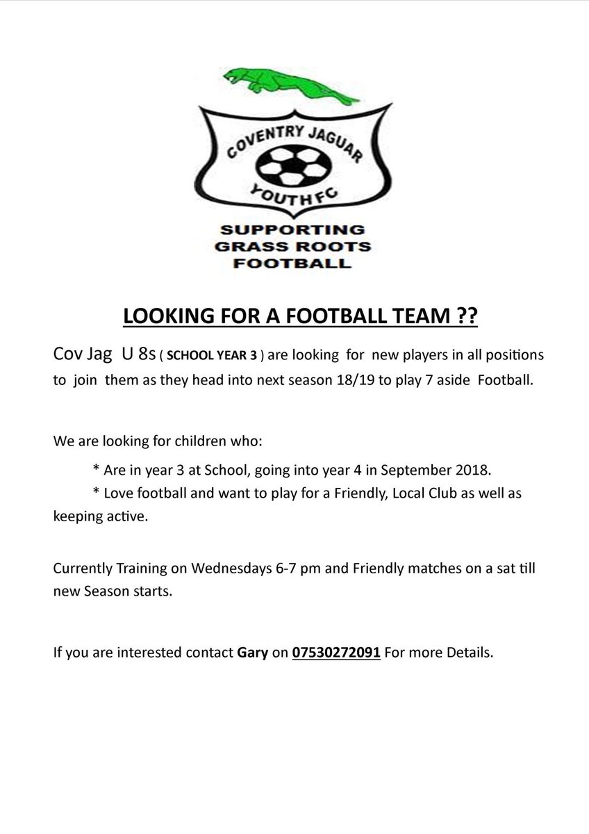 swcscleaning's tweet photo. Posting for local #footballteam 
#coventryyouthfootball
#covjag https://t.co/tX0q8l9aeE