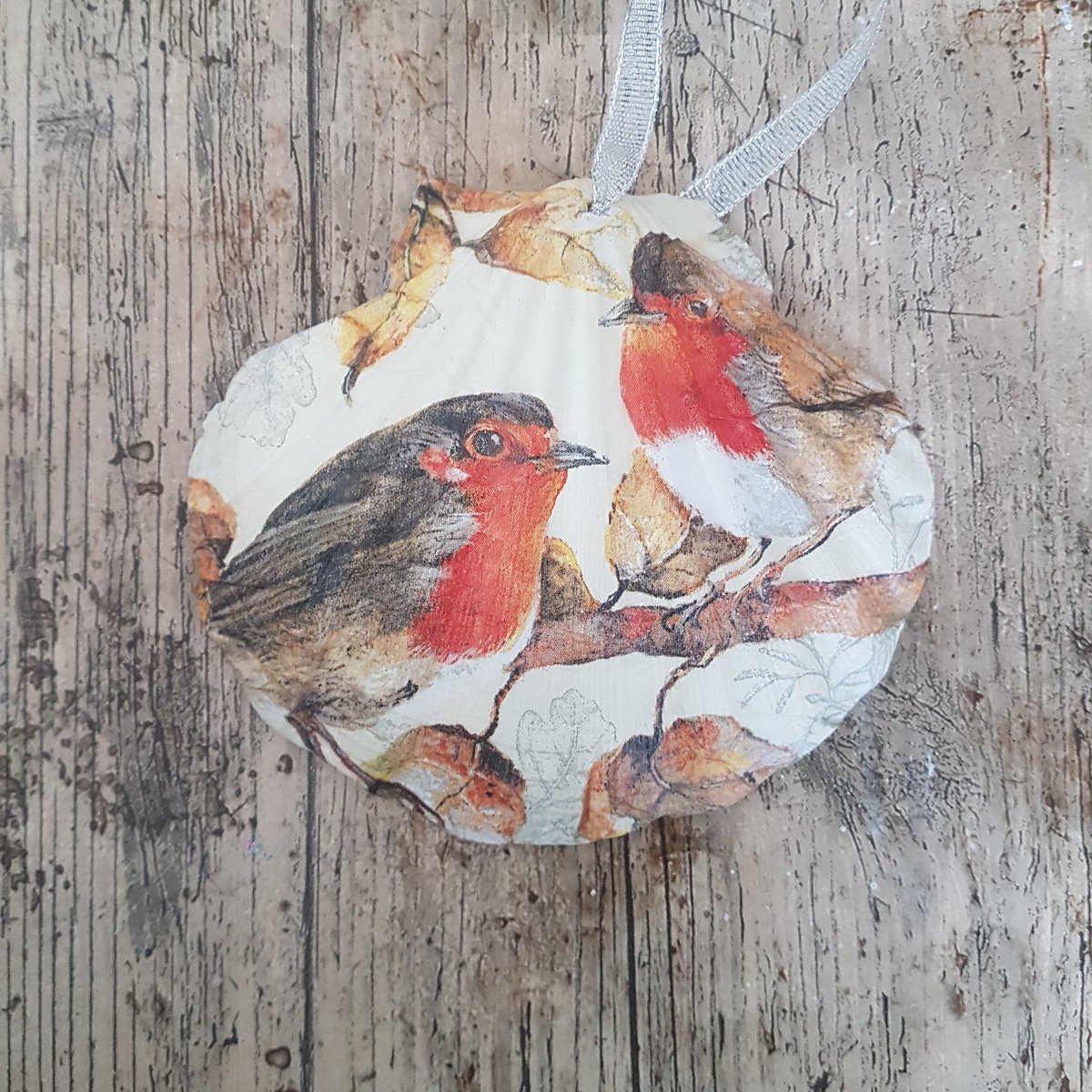 Nettiesshells's tweet photo. My new little robin shell now added to my shop #nettiesshells #robin #decoration https://t.co/LogISzEpq1