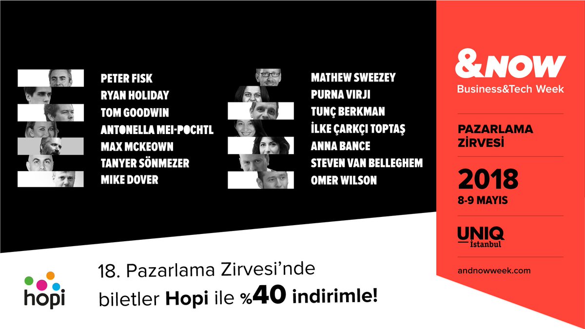 HopiApp's tweet photo. 18. Pazarlama Zirvesi başlıyor! Biletini Hopi ile %40 indirimli almayı unutma!
https://t.co/HjE7tvCdST
#Hopi #Hopiapp @andnowweek https://t.co/M6Yua62i5Q