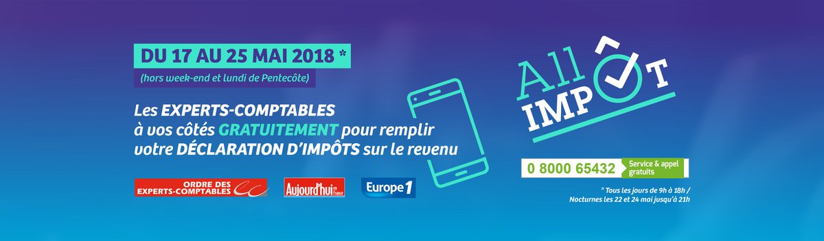ArielZini's tweet image. J&apos;ai l&apos;honneur de participer à l&apos;opération #Alloimpôt2018 et serais en direct sur @Europe1 le mardi 15 mai pour répondre gratuitement aux questions des auditeurs sur leurs #DéclarationsDeRevenus !

Allo-Impot.fr

#ExpertComptable #Bénévole @OECParis @CSOEC